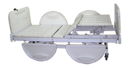 Adjuatable ABS bed with side safety board.